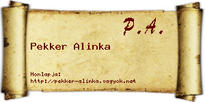 Pekker Alinka névjegykártya